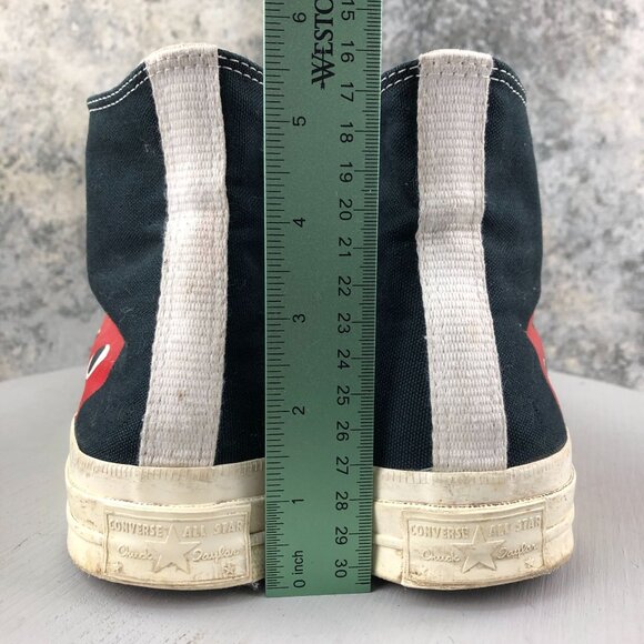 Converse Unisex Size 10M 12W Comme des Garcons PLAY Black High-Top Sneakers - Picture 8 of 15